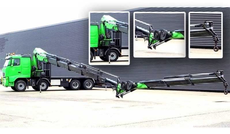 Volvo FH480 8×4 2008 Hidrogrua HMF Odin K5 + Jib FJ 1200 K3 lleno