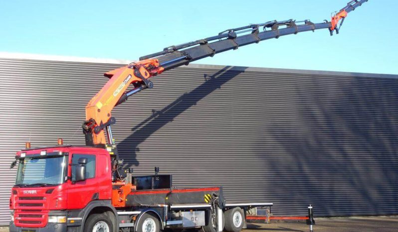 Scania P380 8×2 2009 Hidrogrua Palfinger PK 100002 + JIB PJ125E TM lleno