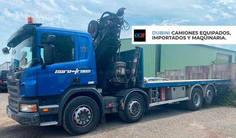 SCANIA P380 8×2 + Hidrogrua HIAB 377 XS Hiduo lleno
