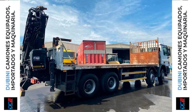 Mercedes Benz Actros 3140 8×4 + Caja Playa + Hidrogrua HIAB 166 ES-4 Hidou lleno