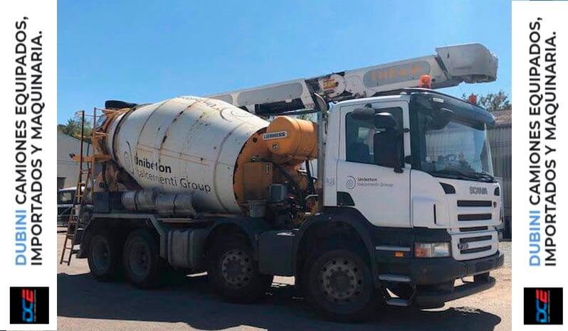 SCANIA P380 8×4 + Trompo Liebherr 8m3 + Cinta THEAM lleno