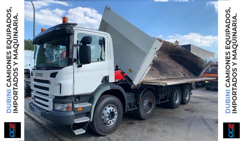 SCANIA  P380 8×4 + Volcadora Trilateral 16m3 lleno